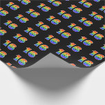 [ Thumbnail: Fun Rainbow Spectrum Pattern "16" Event Number Wrapping Paper ]
