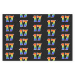 [ Thumbnail: Fun Rainbow Spectrum Pattern "17" Event Number Tissue Paper ]