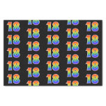 [ Thumbnail: Fun Rainbow Spectrum Pattern "18" Event Number Tissue Paper ]