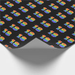 [ Thumbnail: Fun Rainbow Spectrum Pattern "18" Event Number Wrapping Paper ]