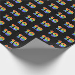 [ Thumbnail: Fun Rainbow Spectrum Pattern "19" Event Number Wrapping Paper ]