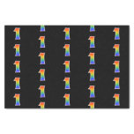 [ Thumbnail: Fun Rainbow Spectrum Pattern "1" Event Number Tissue Paper ]
