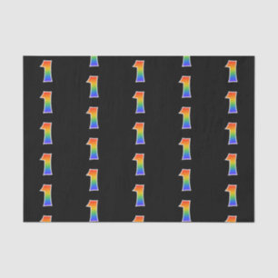 Fun Rainbow Spectrum Pattern "1" Event Number Tissue Paper