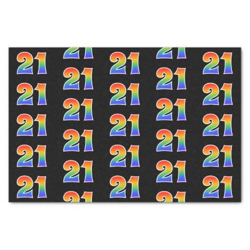 Fun Rainbow Spectrum Pattern 21 Event Number Tissue Paper