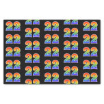 [ Thumbnail: Fun Rainbow Spectrum Pattern "22" Event Number Tissue Paper ]