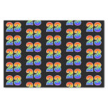 [ Thumbnail: Fun Rainbow Spectrum Pattern "23" Event Number Tissue Paper ]