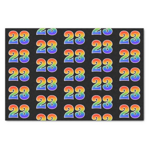 Fun Rainbow Spectrum Pattern 23 Event Number Tissue Paper