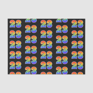 Fun Rainbow Spectrum Pattern "23" Event Number Tissue Paper