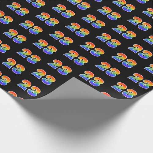 Fun Rainbow Spectrum Pattern 23 Event Number Wrapping Paper