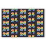 [ Thumbnail: Fun Rainbow Spectrum Pattern "24" Event Number Tissue Paper ]