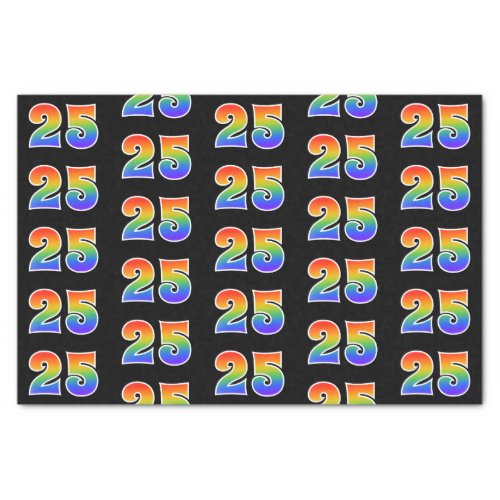 Fun Rainbow Spectrum Pattern 25 Event Number Tissue Paper