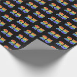 [ Thumbnail: Fun Rainbow Spectrum Pattern "25" Event Number Wrapping Paper ]