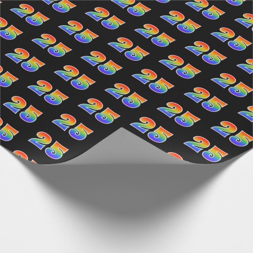 Fun Rainbow Spectrum Pattern 25 Event Number Wrapping Paper
