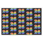 [ Thumbnail: Fun Rainbow Spectrum Pattern "26" Event Number Tissue Paper ]