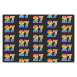[ Thumbnail: Fun Rainbow Spectrum Pattern "27" Event Number Tissue Paper ]