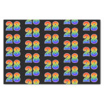 [ Thumbnail: Fun Rainbow Spectrum Pattern "28" Event Number Tissue Paper ]