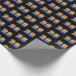 [ Thumbnail: Fun Rainbow Spectrum Pattern "28" Event Number Wrapping Paper ]