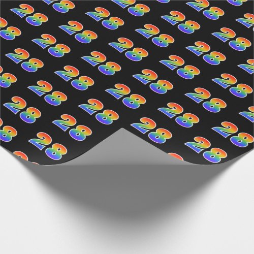 Fun Rainbow Spectrum Pattern 28 Event Number Wrapping Paper