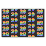 [ Thumbnail: Fun Rainbow Spectrum Pattern "29" Event Number Tissue Paper ]