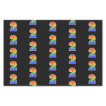 [ Thumbnail: Fun Rainbow Spectrum Pattern "2" Event Number Tissue Paper ]