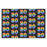 [ Thumbnail: Fun Rainbow Spectrum Pattern "30" Event Number Tissue Paper ]