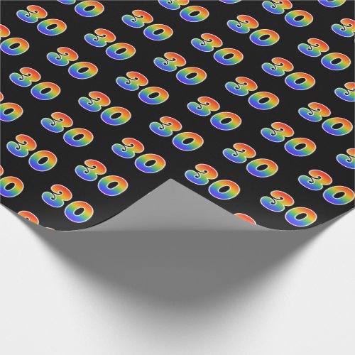 Fun Rainbow Spectrum Pattern 30 Event Number Wrapping Paper