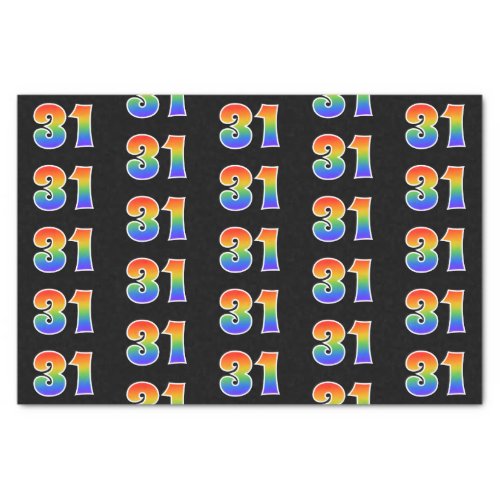 Fun Rainbow Spectrum Pattern 31 Event Number Tissue Paper