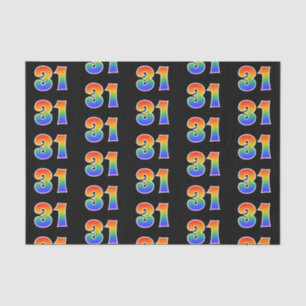 Fun Rainbow Spectrum Pattern "31" Event Number Tissue Paper