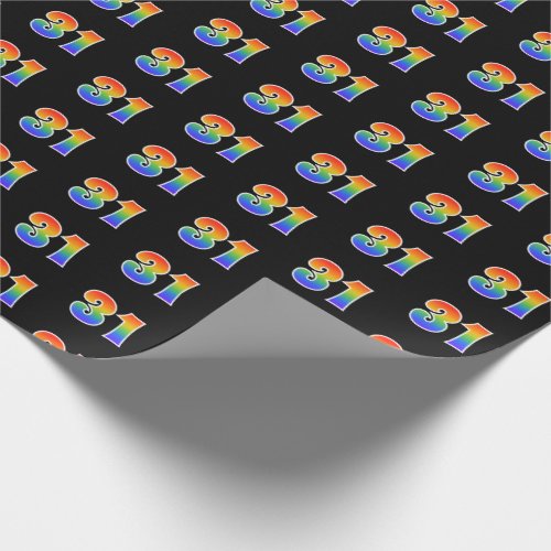 Fun Rainbow Spectrum Pattern 31 Event Number Wrapping Paper