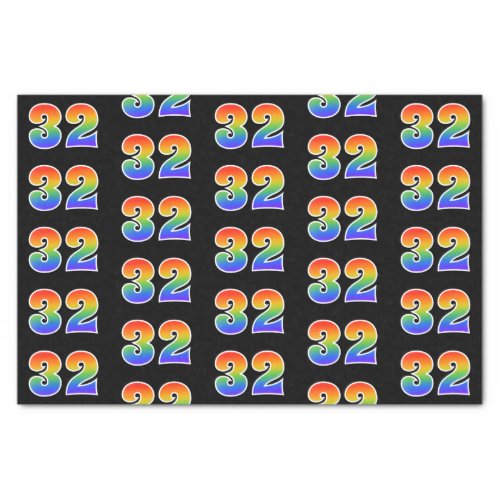 Fun Rainbow Spectrum Pattern 32 Event Number Tissue Paper