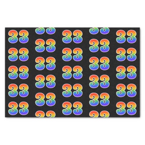 Fun Rainbow Spectrum Pattern 33 Event Number Tissue Paper
