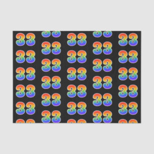 Fun Rainbow Spectrum Pattern "33" Event Number Tissue Paper