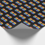 [ Thumbnail: Fun Rainbow Spectrum Pattern "33" Event Number Wrapping Paper ]