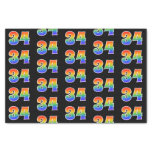[ Thumbnail: Fun Rainbow Spectrum Pattern "34" Event Number Tissue Paper ]