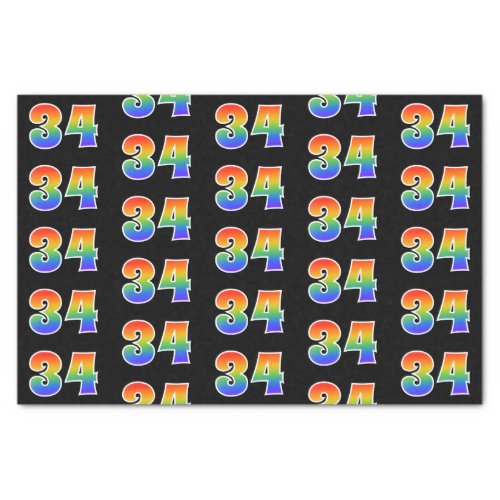 Fun Rainbow Spectrum Pattern 34 Event Number Tissue Paper