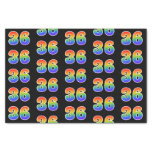 [ Thumbnail: Fun Rainbow Spectrum Pattern "36" Event Number Tissue Paper ]
