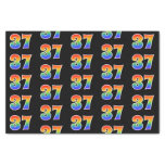 [ Thumbnail: Fun Rainbow Spectrum Pattern "37" Event Number Tissue Paper ]