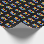 [ Thumbnail: Fun Rainbow Spectrum Pattern "37" Event Number Wrapping Paper ]