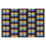 [ Thumbnail: Fun Rainbow Spectrum Pattern "39" Event Number Tissue Paper ]