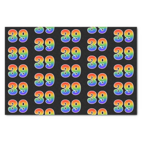 Fun Rainbow Spectrum Pattern 39 Event Number Tissue Paper