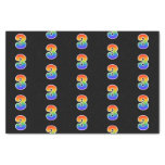[ Thumbnail: Fun Rainbow Spectrum Pattern "3" Event Number Tissue Paper ]