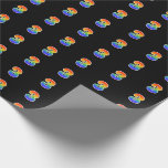 [ Thumbnail: Fun Rainbow Spectrum Pattern "3" Event Number Wrapping Paper ]