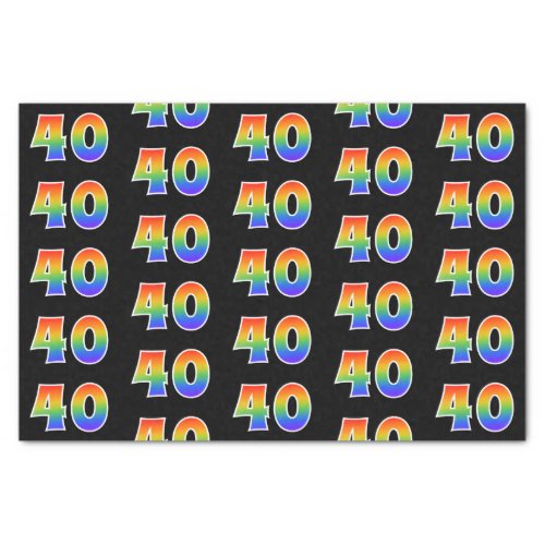 Fun Rainbow Spectrum Pattern 40 Event Number Tissue Paper