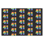 [ Thumbnail: Fun Rainbow Spectrum Pattern "41" Event Number Tissue Paper ]