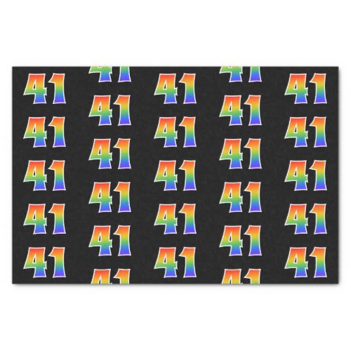 Fun Rainbow Spectrum Pattern 41 Event Number Tissue Paper