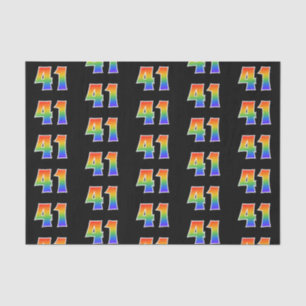 Fun Rainbow Spectrum Pattern "41" Event Number Tissue Paper