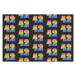 [ Thumbnail: Fun Rainbow Spectrum Pattern "42" Event Number Tissue Paper ]