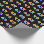 [ Thumbnail: Fun Rainbow Spectrum Pattern "42" Event Number Wrapping Paper ]