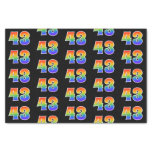 [ Thumbnail: Fun Rainbow Spectrum Pattern "43" Event Number Tissue Paper ]