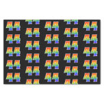 [ Thumbnail: Fun Rainbow Spectrum Pattern "44" Event Number Tissue Paper ]